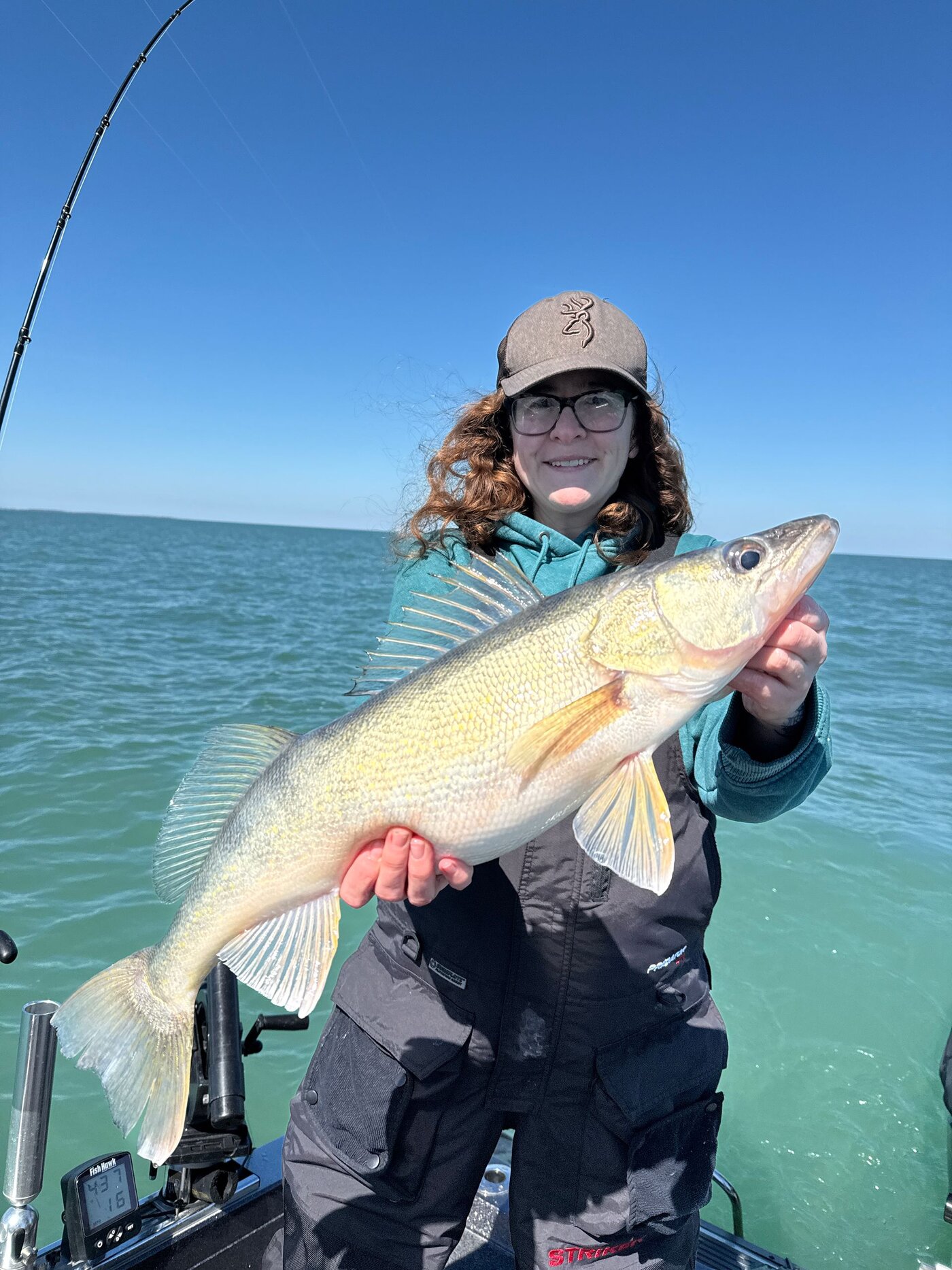 Trophy Lake Erie walleye caught on a Huckeye Charters walleye trolling charter